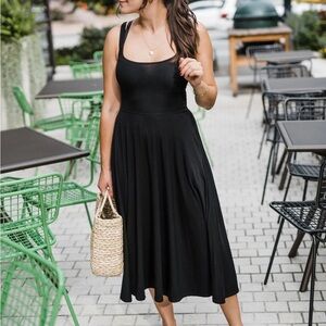 Reformation Black Rou Knit Midi Dress S
